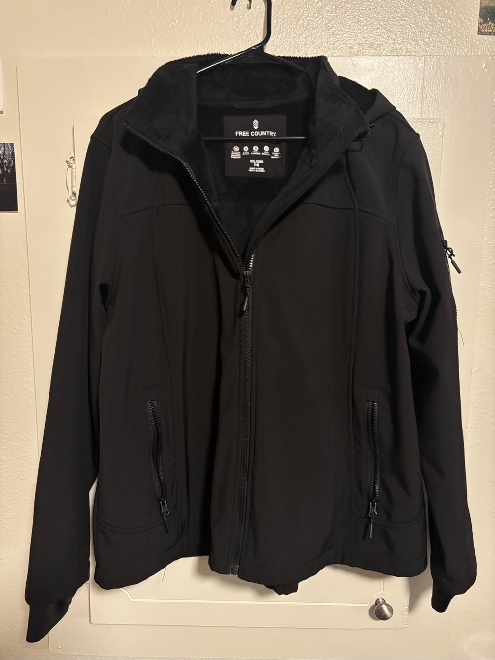 Free Country Softshell Hooded Jacket Black XL/16